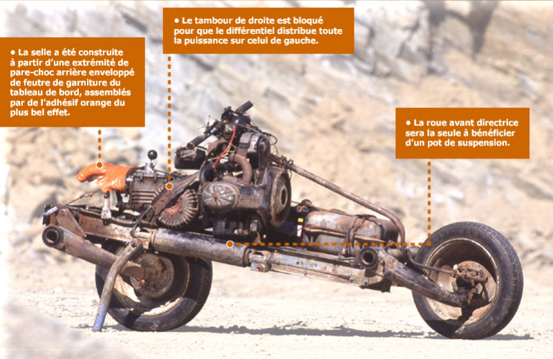 Tony Stark da vida real constrói uma moto a partir de seu próprio carro para salvar a vida no deserto