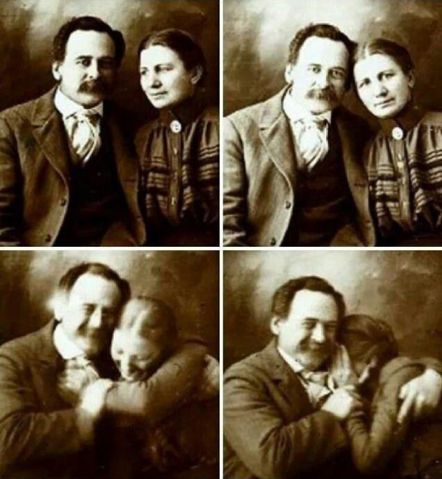 Fofo: um casal vitoriano que tenta não rir ao fazer seus retratos.
