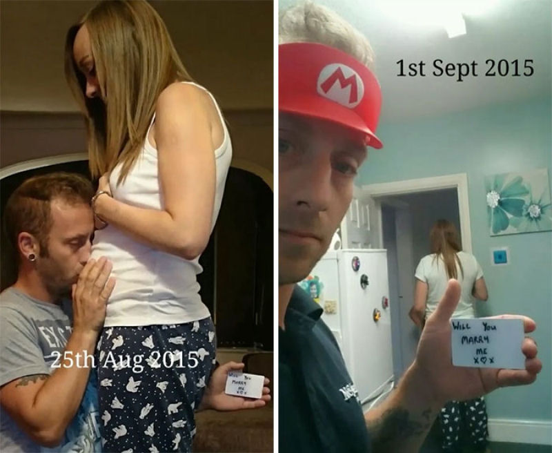 Durante meses este homem escondeu seu pedido de casamento em cada foto com sua noiva