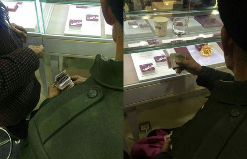 Homem mais romântico da China compra anel de diamantes para sua esposa depois de 80 anos de luta