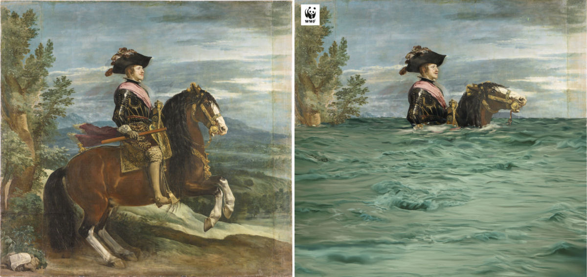Museu do Prado altera 4 obras-primas para ilustrar o impacto das mudanças climáticas
