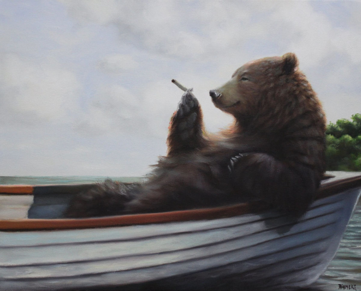 Pinturas a óleo antropomórficas emprestam narrativas satíricas para ursos 03