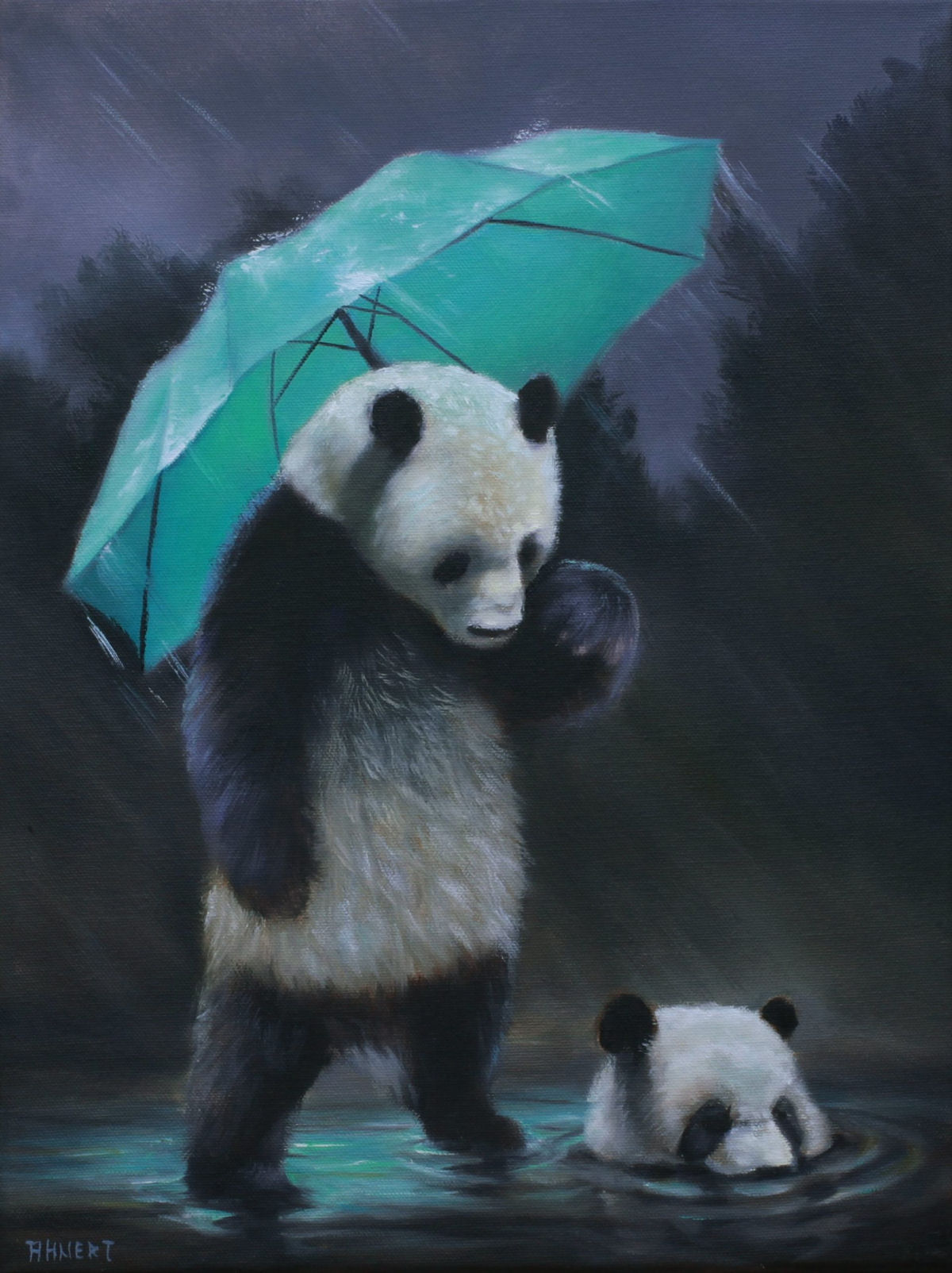 Pinturas a óleo antropomórficas emprestam narrativas satíricas para ursos 04