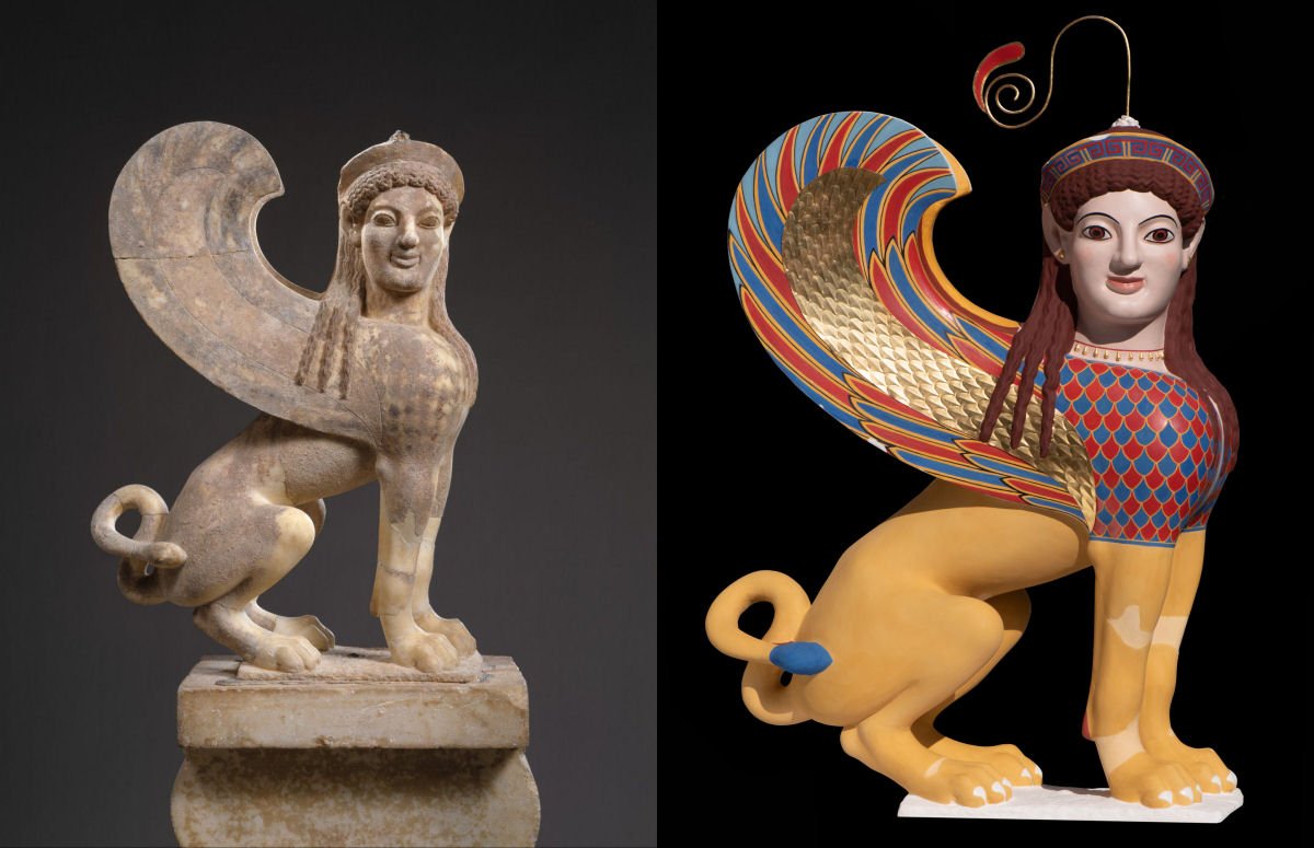 Contemple esculturas egpcias, gregas e romanas antigas em suas cores originais