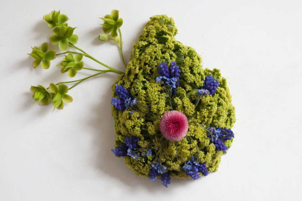 Órgãos humanos feitos de flores e plantas por Camila Carlow 11