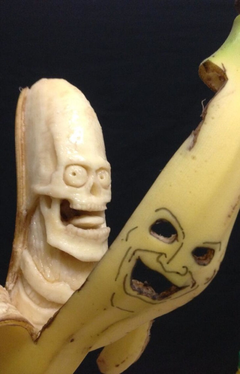 Artista japonês usa palitos para criar surpreendentes esculturas de banana 14