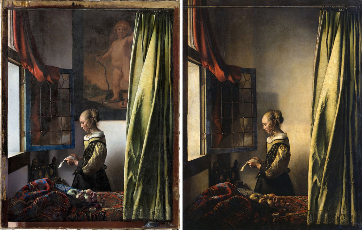 Pintura restaurada de Vermeer revela uma obra de Cupido oculta pendurada no fundo