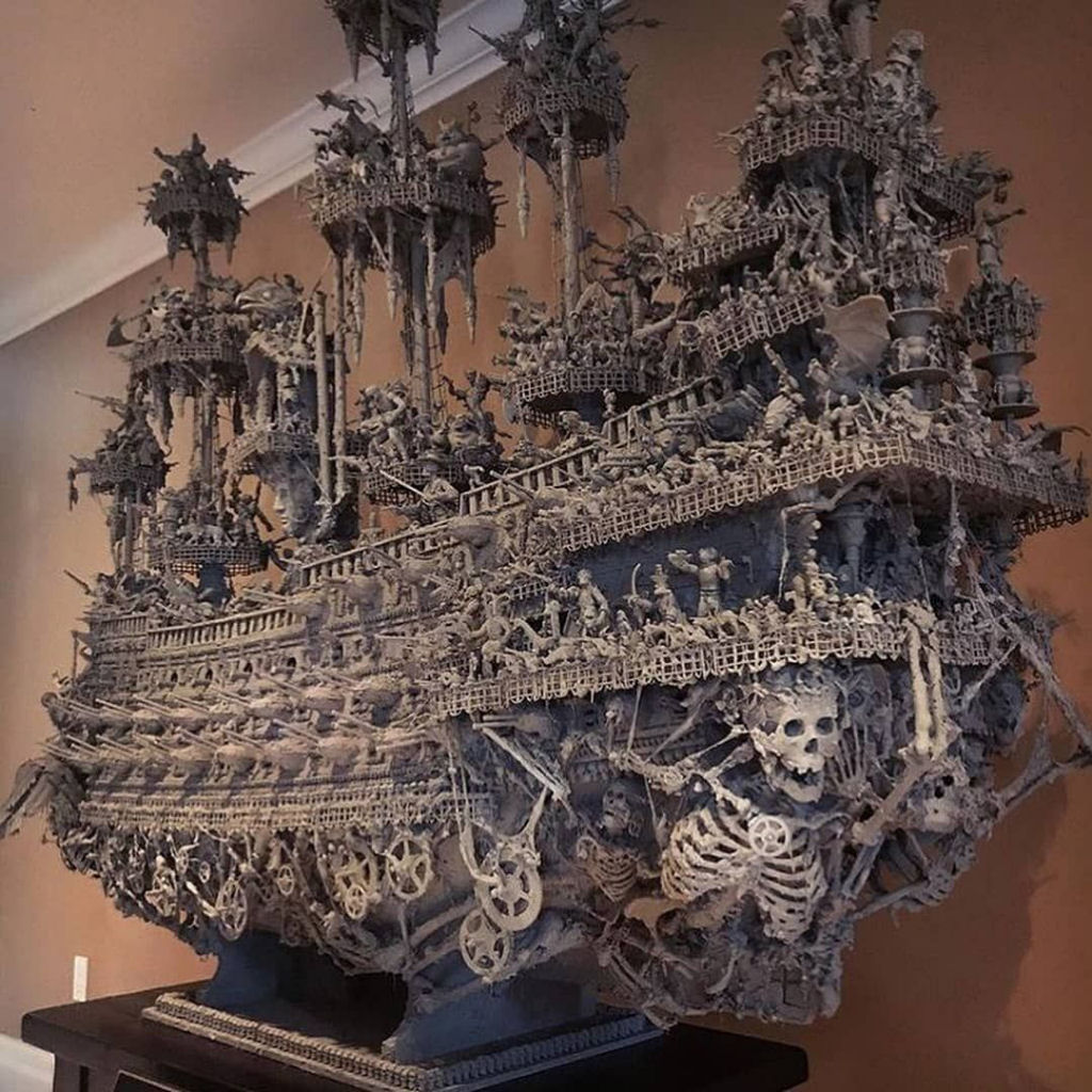 Artista passa 14 meses criando a mais incrvel escultura de navio pirata fantasma 01