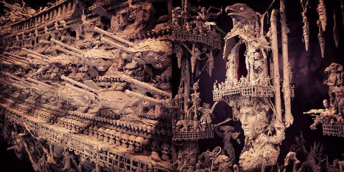 Artista passa 14 meses criando a mais incrvel escultura de navio pirata fantasma 14