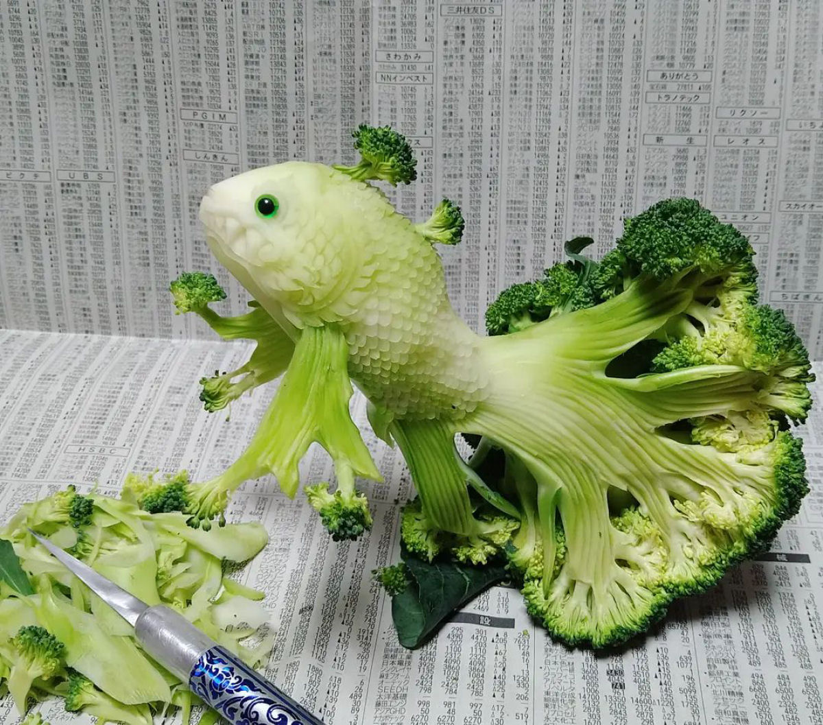 Escultor japons transforma frutas e legumes  em esculturas comestveis brilhantes 12