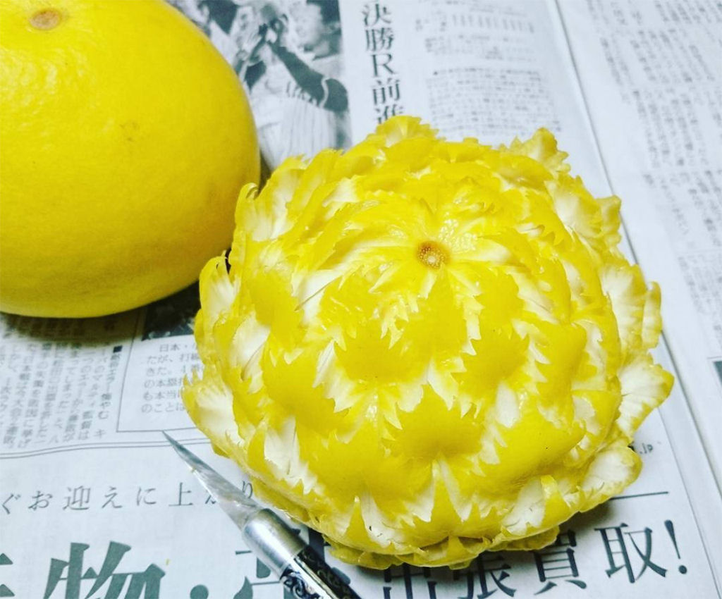 A delicada arte com frutas de um escultor japons 15