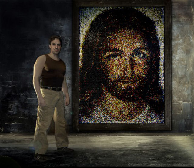 Artista cria retrato de Jesus com 24.790 alfinetes 01