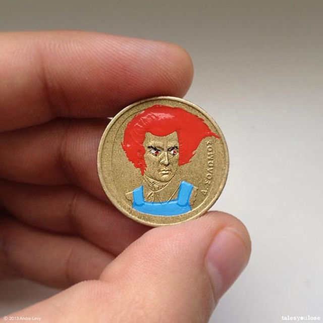 Artista brasileiro transforma moedas em pequenos Retratos da cultura pop 01