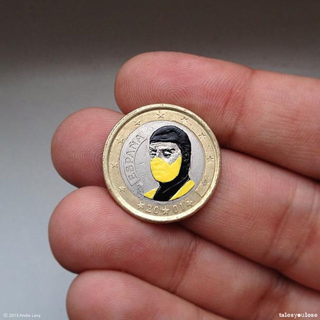Artista brasileiro transforma moedas em pequenos Retratos da cultura pop 03