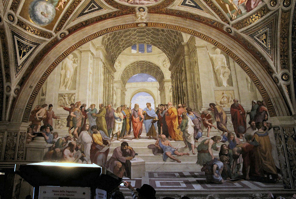 Duas turistas riscam seus nomes em uma das obras mais destacadas de Rafael no Vaticano