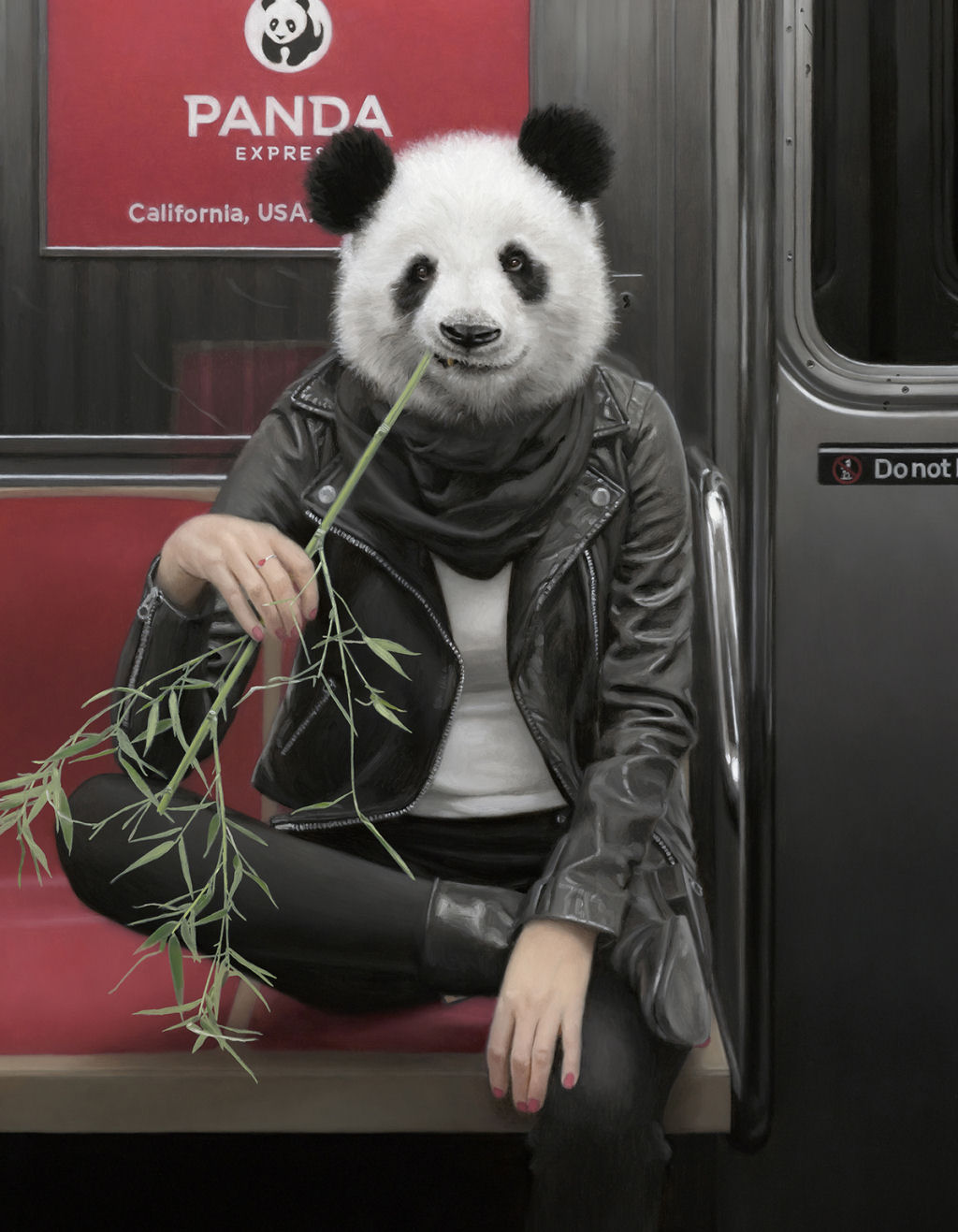 Estas pinturas surreais mostram 'viagens animais' pelo metr de Nova York 09