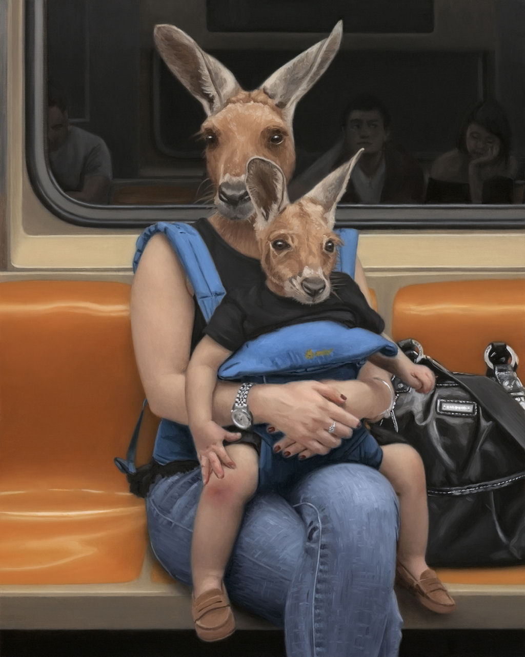 Estas pinturas surreais mostram 'viagens animais' pelo metr de Nova York 13
