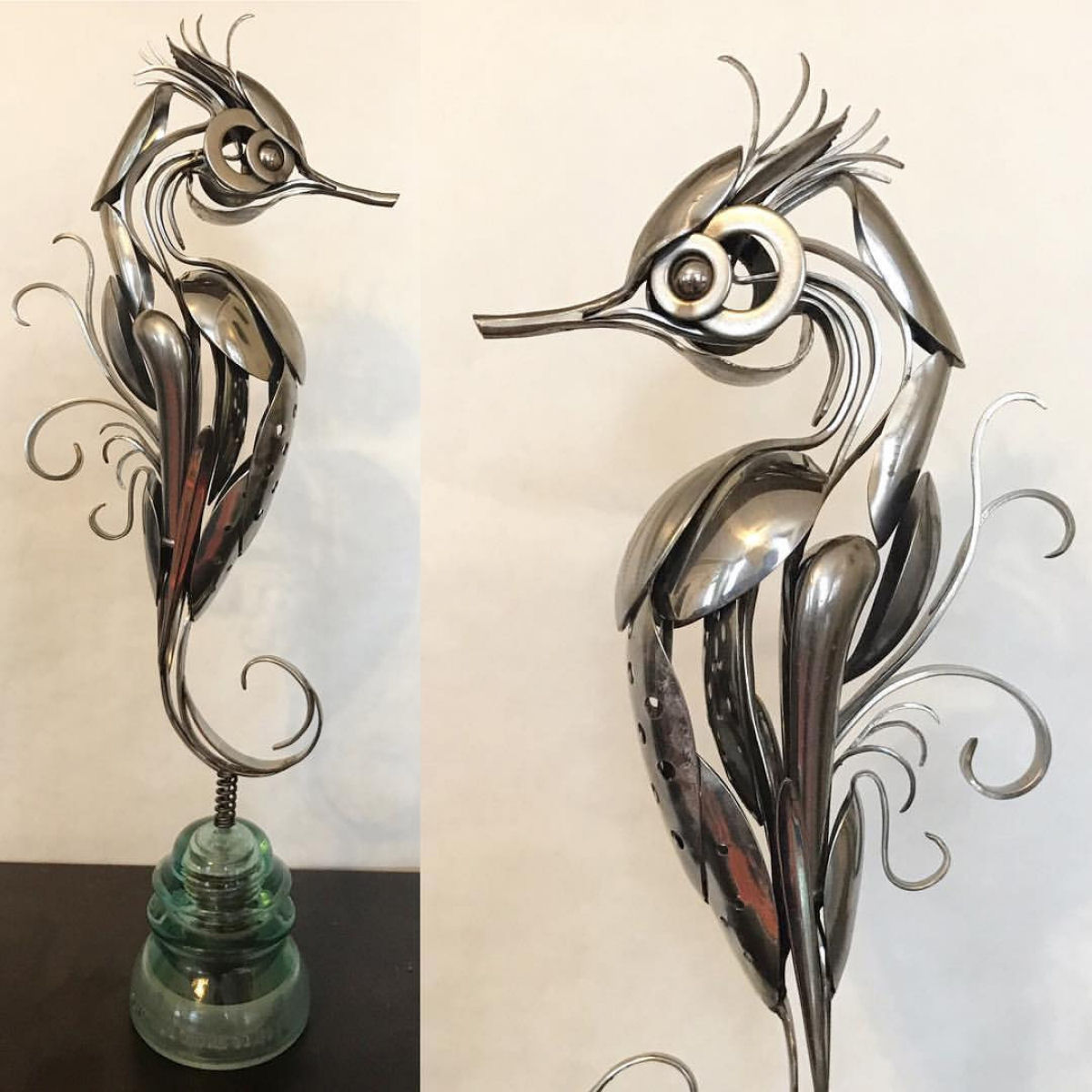 Artista continua usando sucata de prataria para criar lindas esculturas animais 12