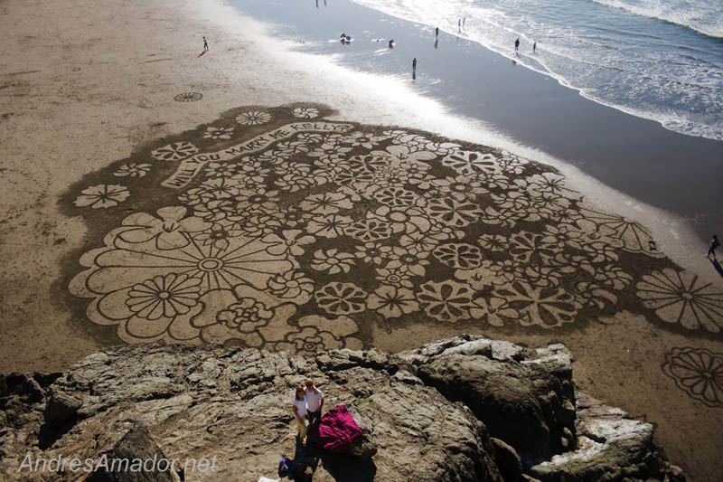 Obras de arte efêmeras na areia da praia 16