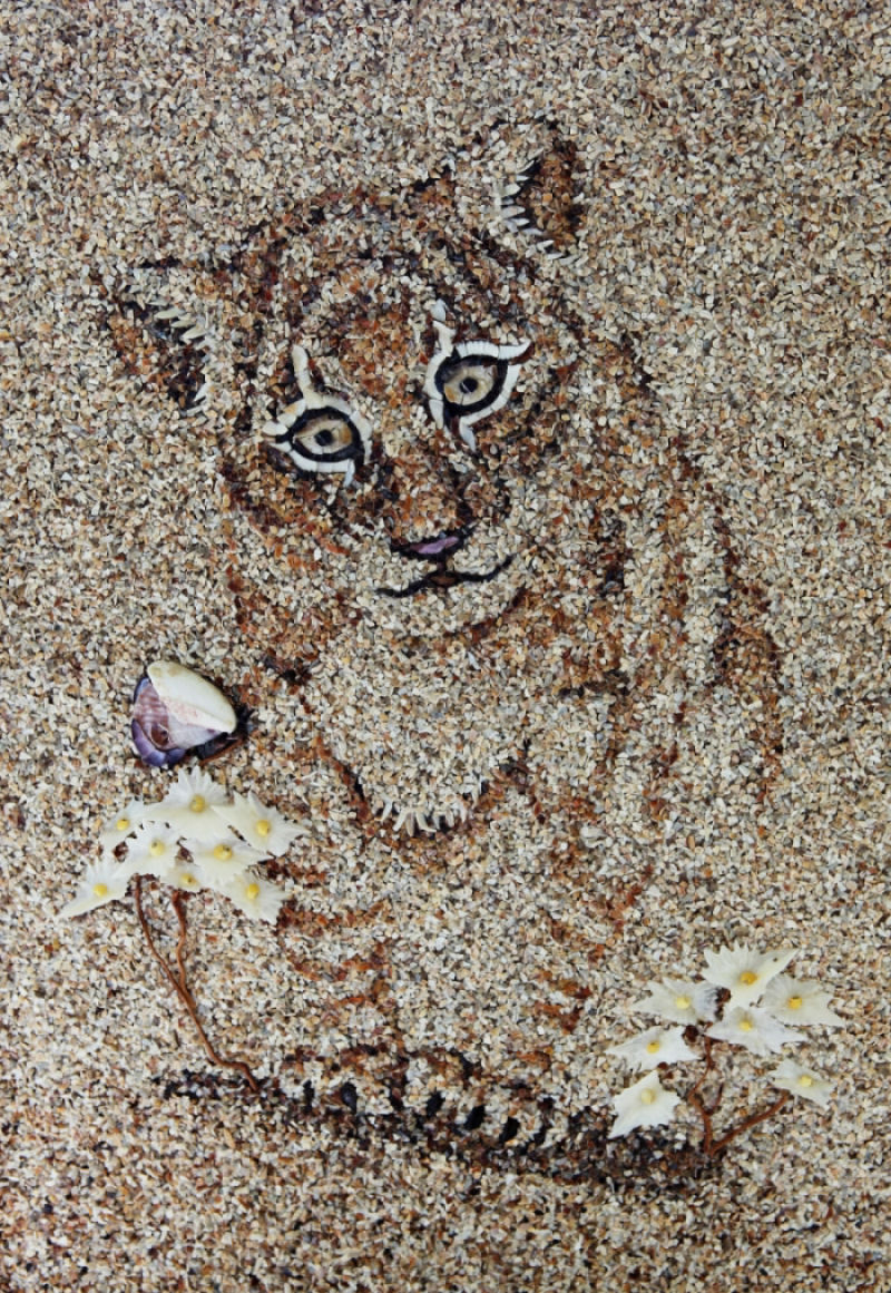 Artista ucraniana cria obras incrivelmente detalhadas com areia, seixo e conchas 08