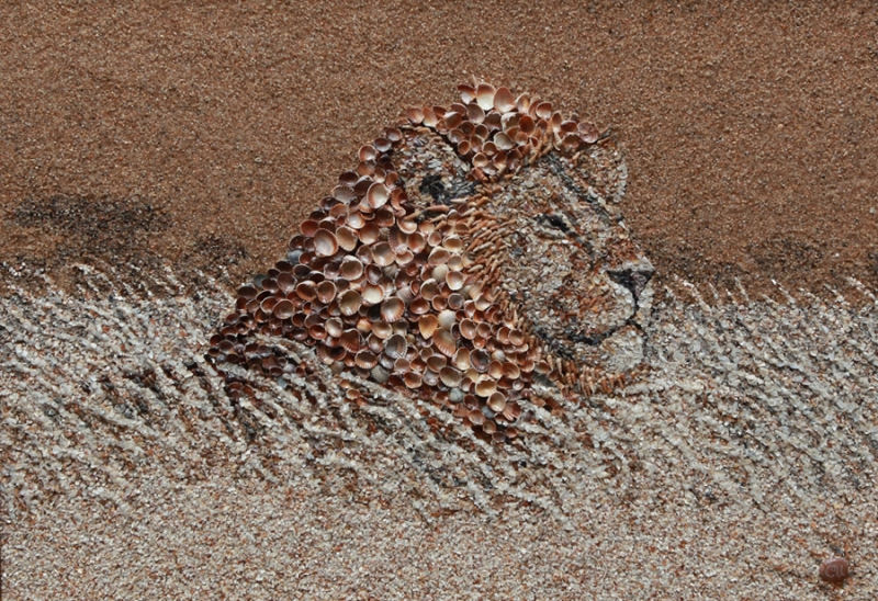 Artista ucraniana cria obras incrivelmente detalhadas com areia, seixo e conchas 17