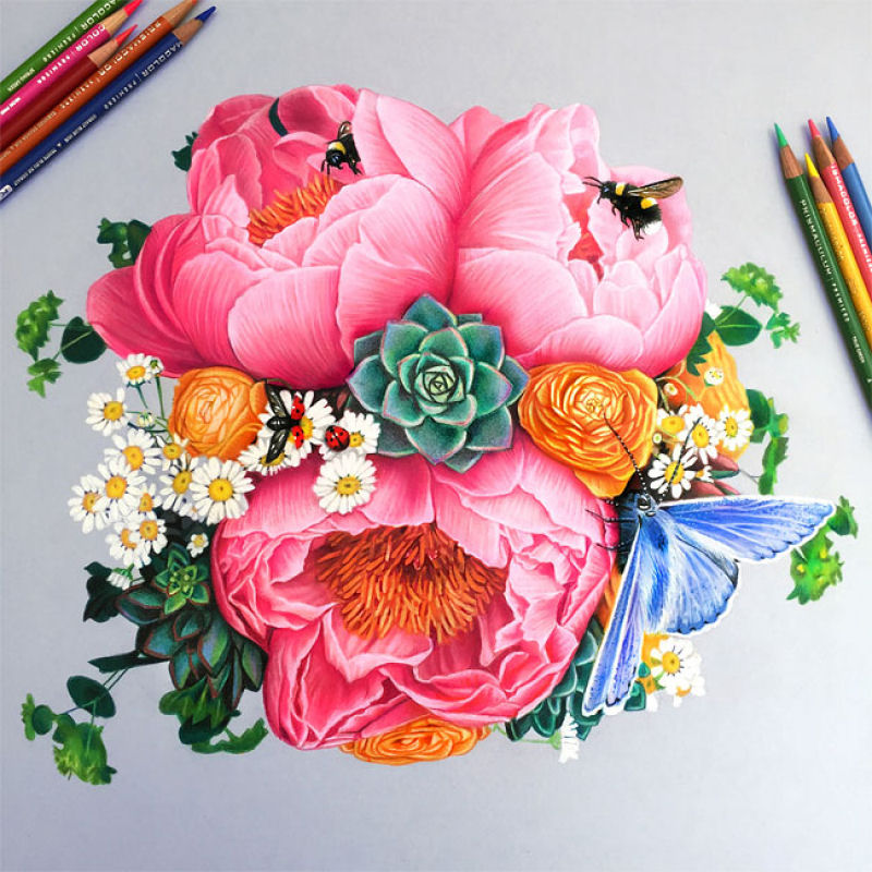 Esta artista cria desenhos com lpis de cor incrivelmente vibrantes 08