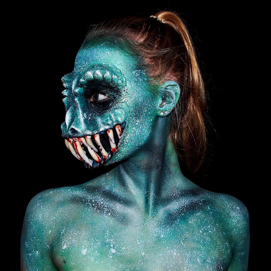 Adolescente usa a pintura corporal para se transformar habilmente em criaturas fantsticas 06