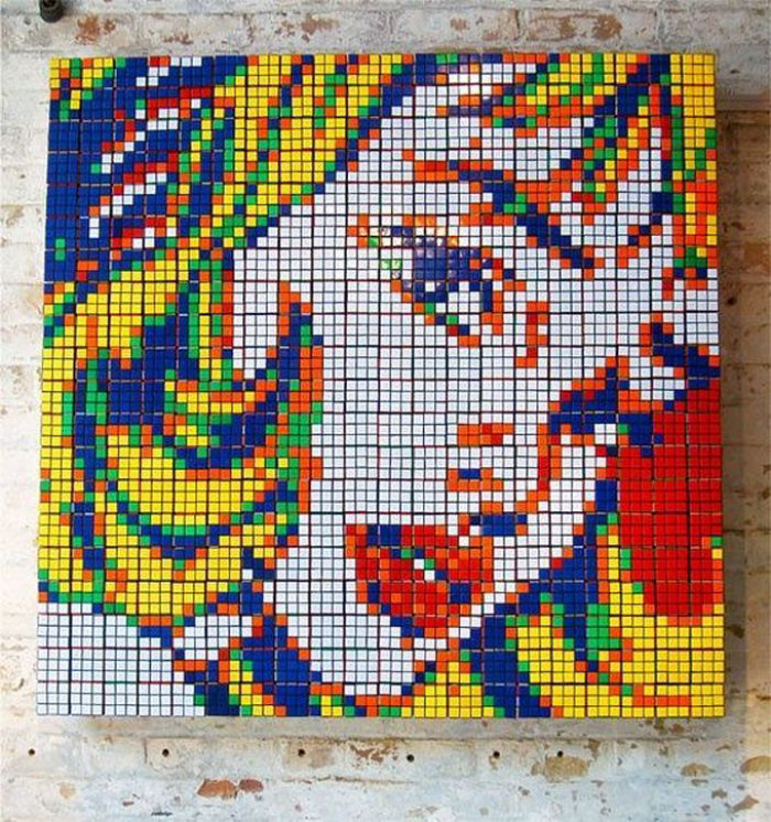 Obras de arte feitas com cubos de Rubik 03