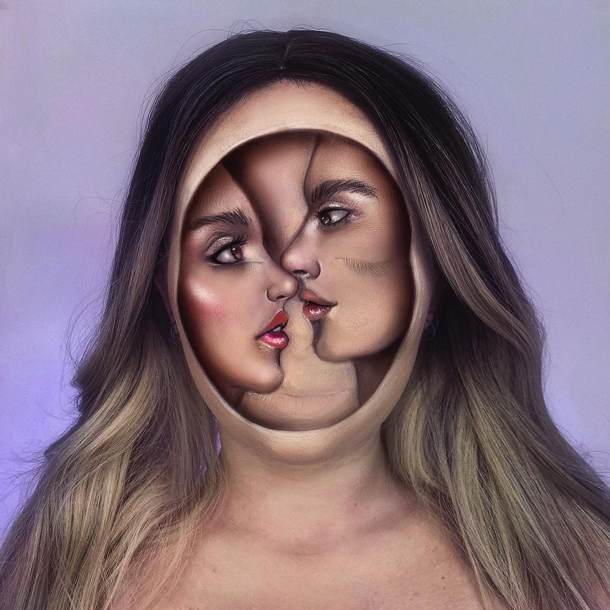Artista usa seu próprio rosto como tela para ilusões surrealistas 08