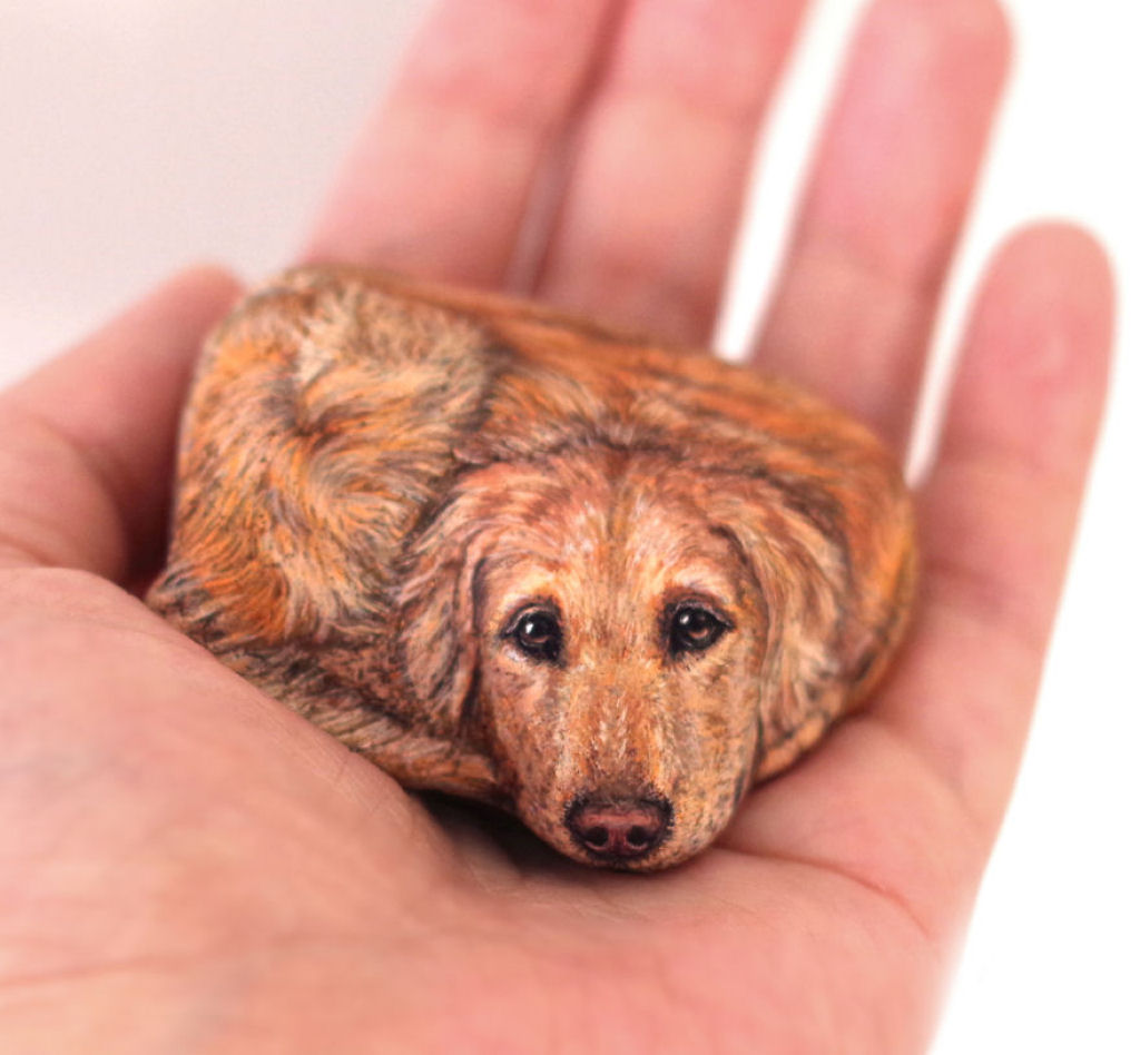 Esta artista japonesa consegue transformar simples rochas em arte animal realista 10