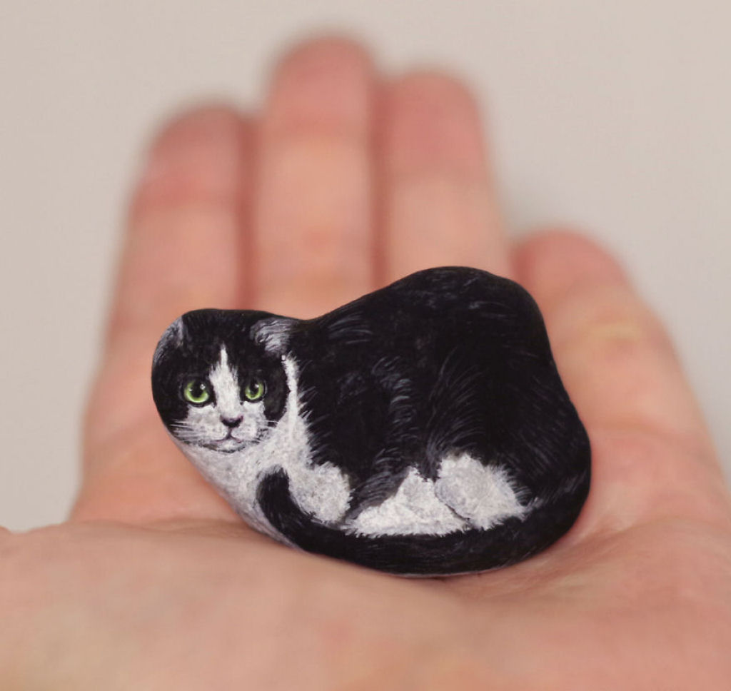 Esta artista japonesa consegue transformar simples rochas em arte animal realista 25