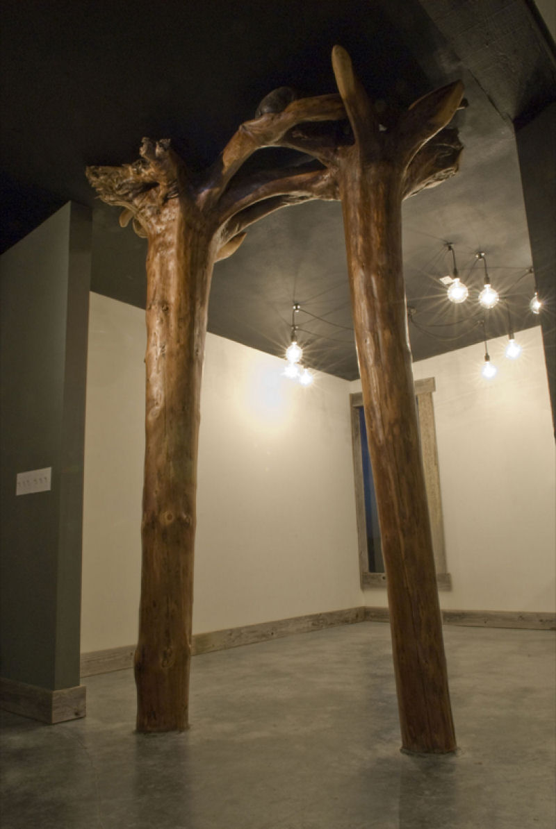 A arte com detritos de troncos de madeira de Jeffro Uitto 10