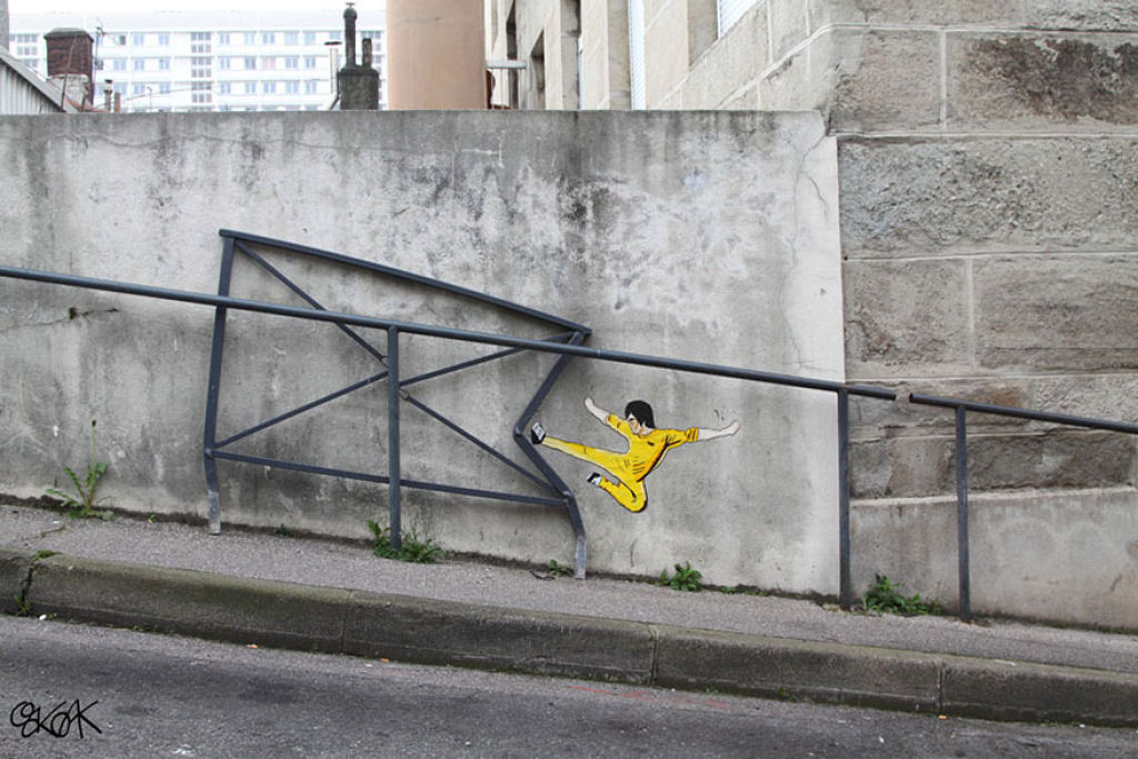 36 peças de arte urbana que habilmente interagem com seu entorno 06