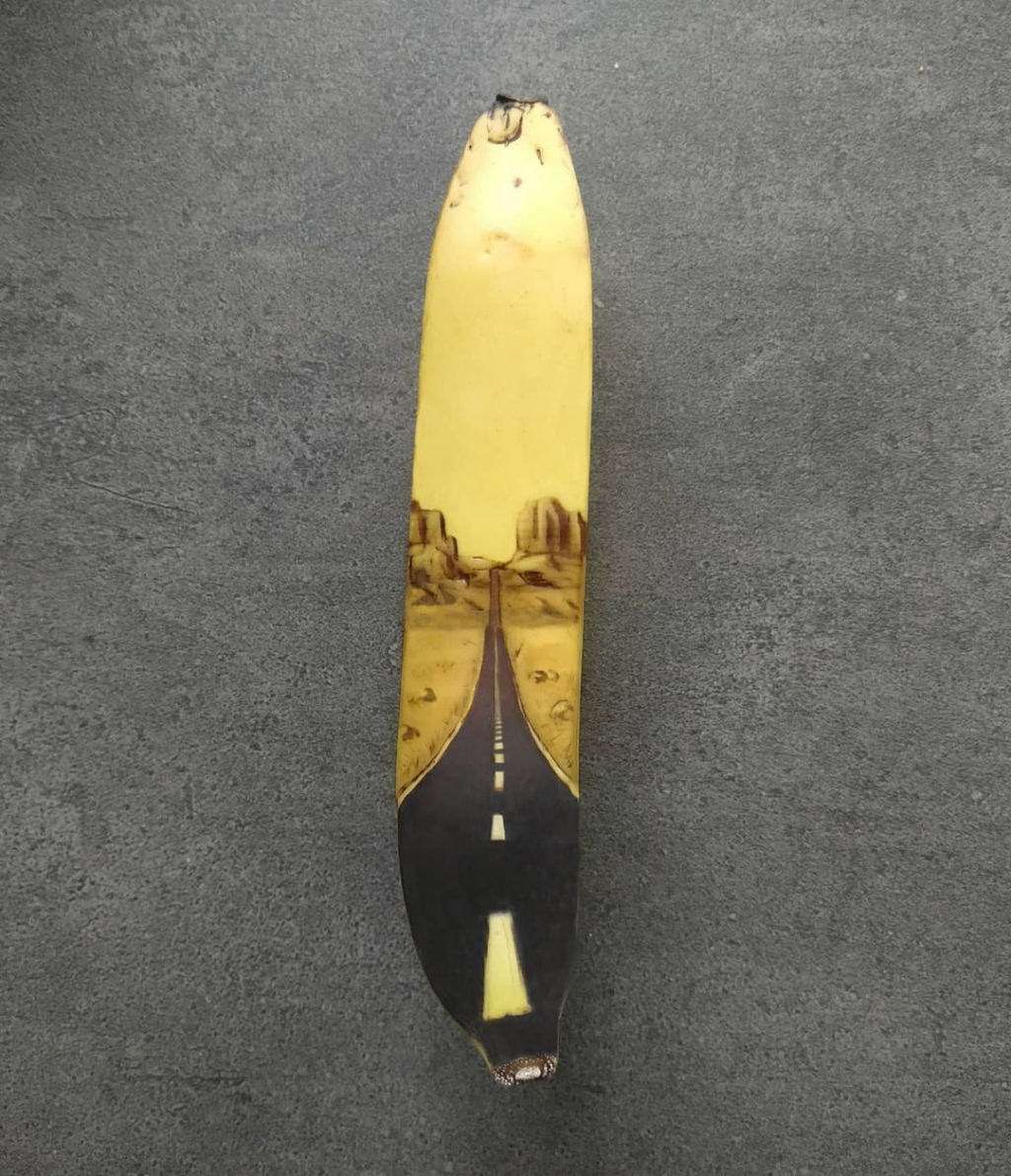Arte incrível com banana feita partir da oxidação da casca 14