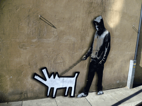 Arte urbana de Banksy cobra a vida em GIFs animados inteligentes 08