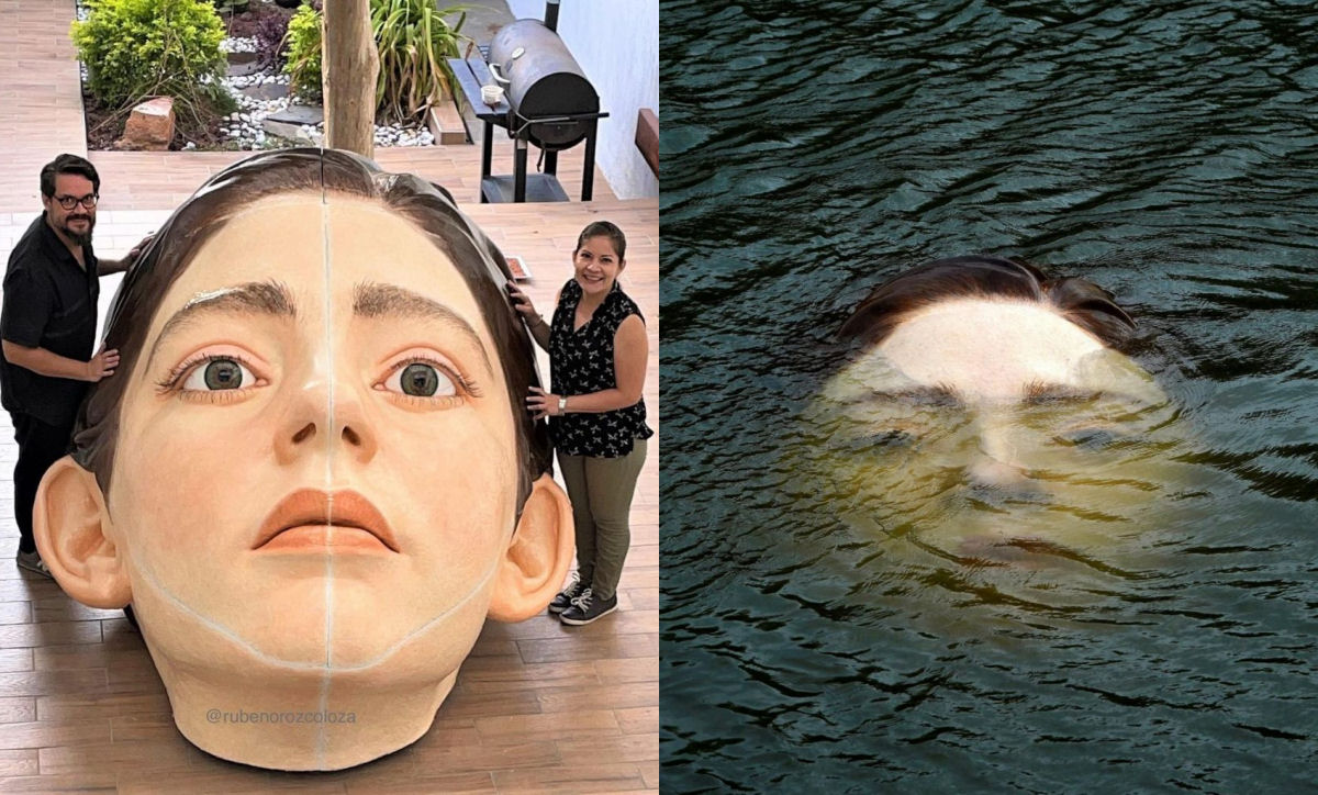 Artista afunda escultura de menina hiperrealista no rio Bilbao