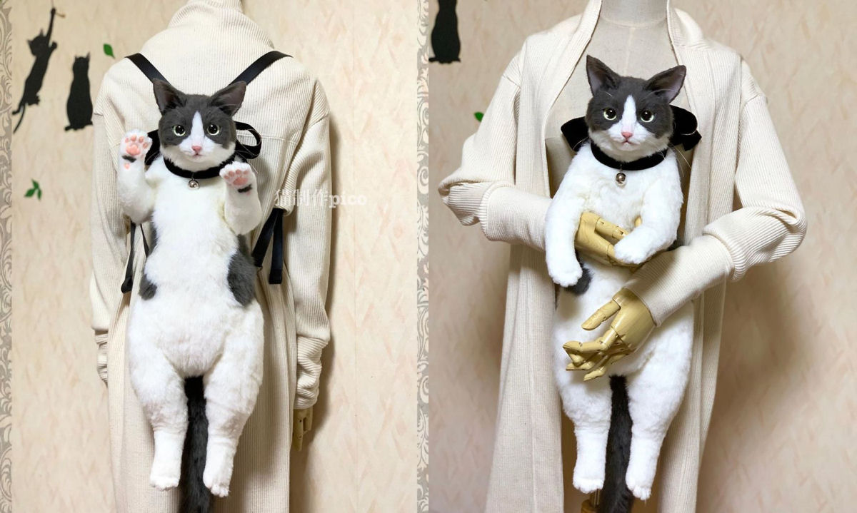 Dona de casa japonesa cria bolsas em forma de gatos incrivelmente realistas