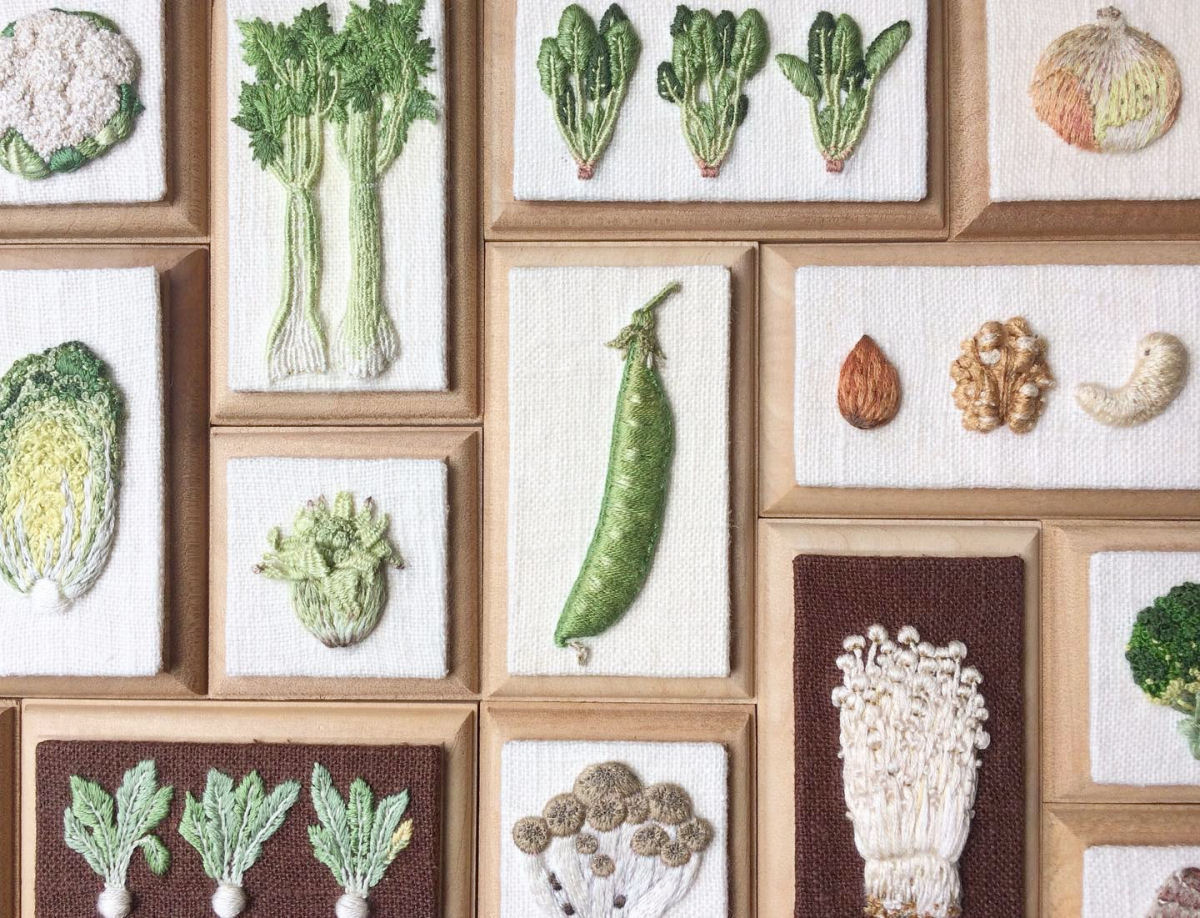 Artista japonesa cultiva verduras e legumes em bordados tridimensionais incrivelmente realistas 06