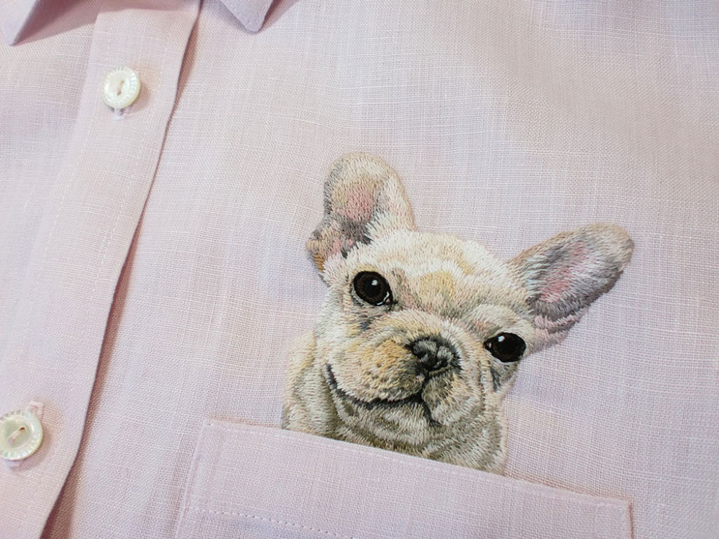 Os graciosos bordados de animais de estimao nos bolsos de camisa desta artista japonesa 03