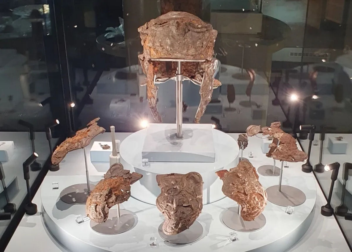 Veja um antigo capacete romano restaurado e duas novas rplicas brilhantes