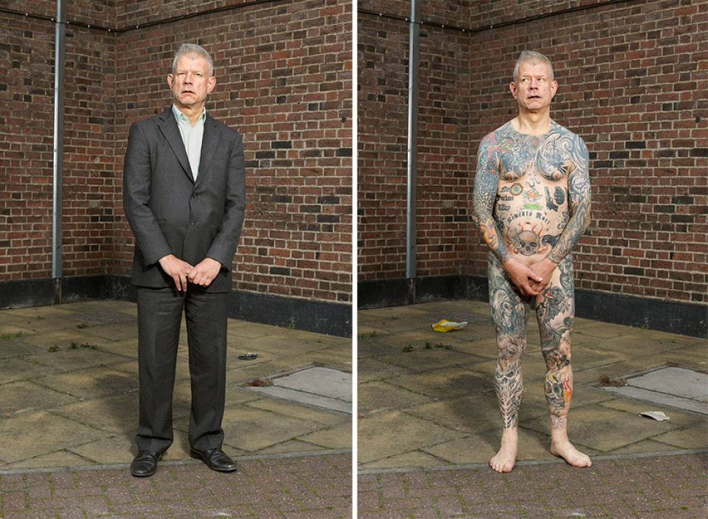 Este fotgrafo mostra o que se esconde sob a roupa das pessoas tatuadas no cotidiano 11