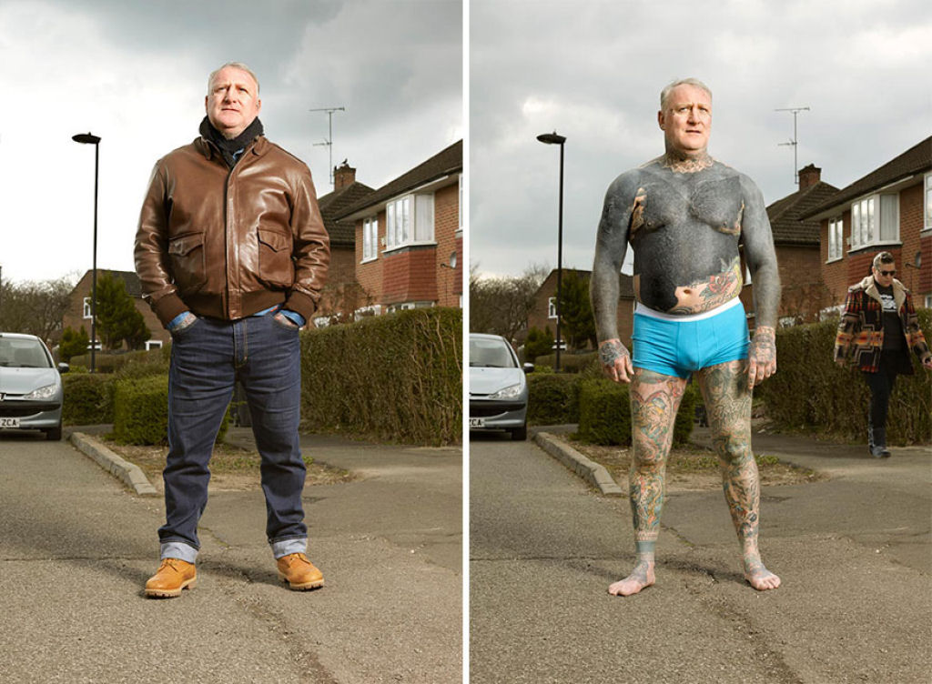 Este fotgrafo mostra o que se esconde sob a roupa das pessoas tatuadas no cotidiano 16