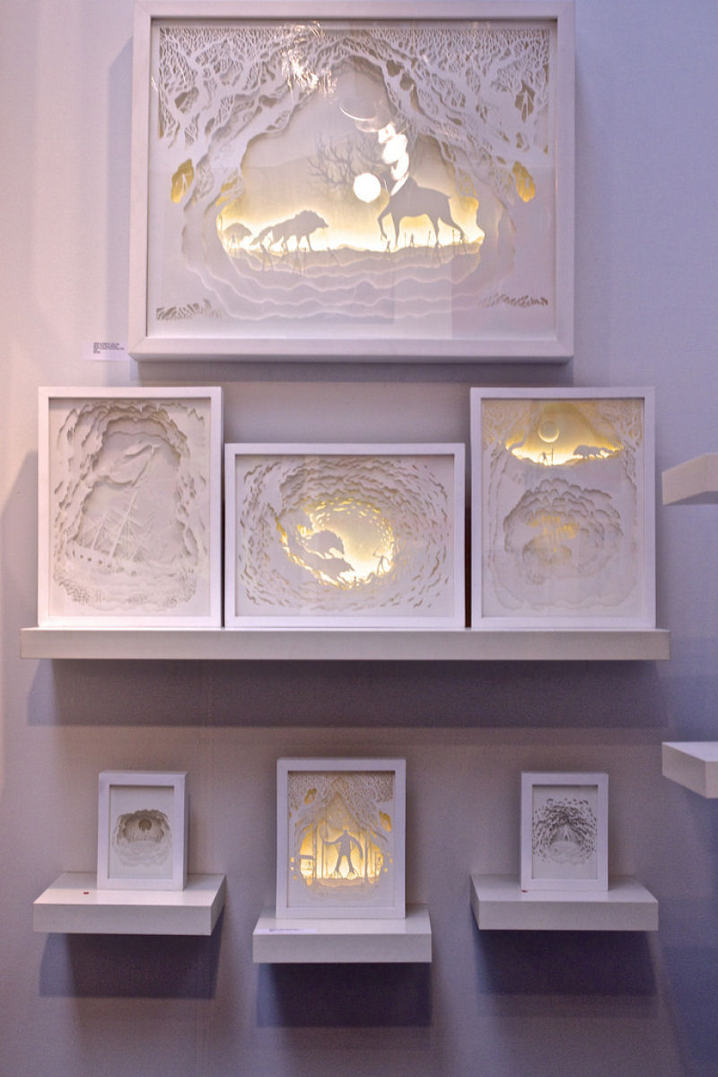 Lindas caixas de luz com papel recortado  por Hari & Deepti 13