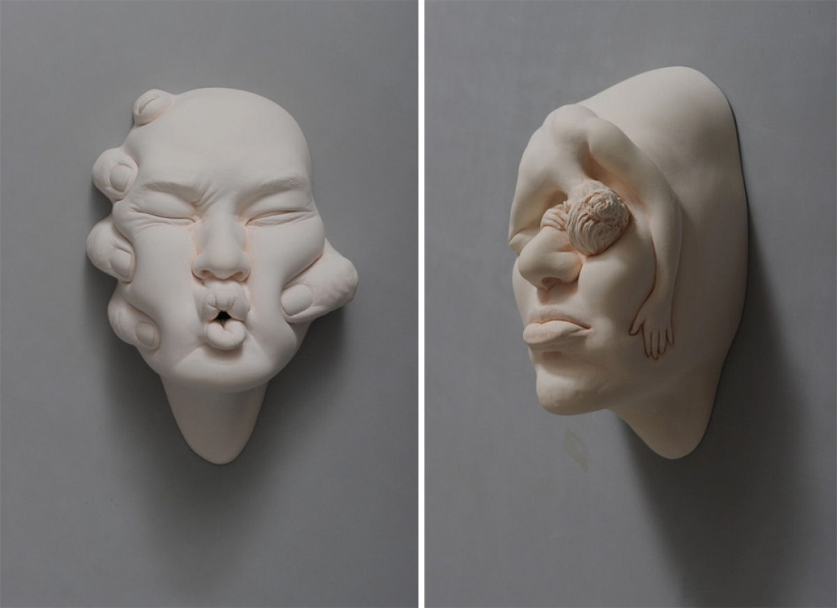 As expressivas esculturas faciais retorcidas de Johnson Tsang 09