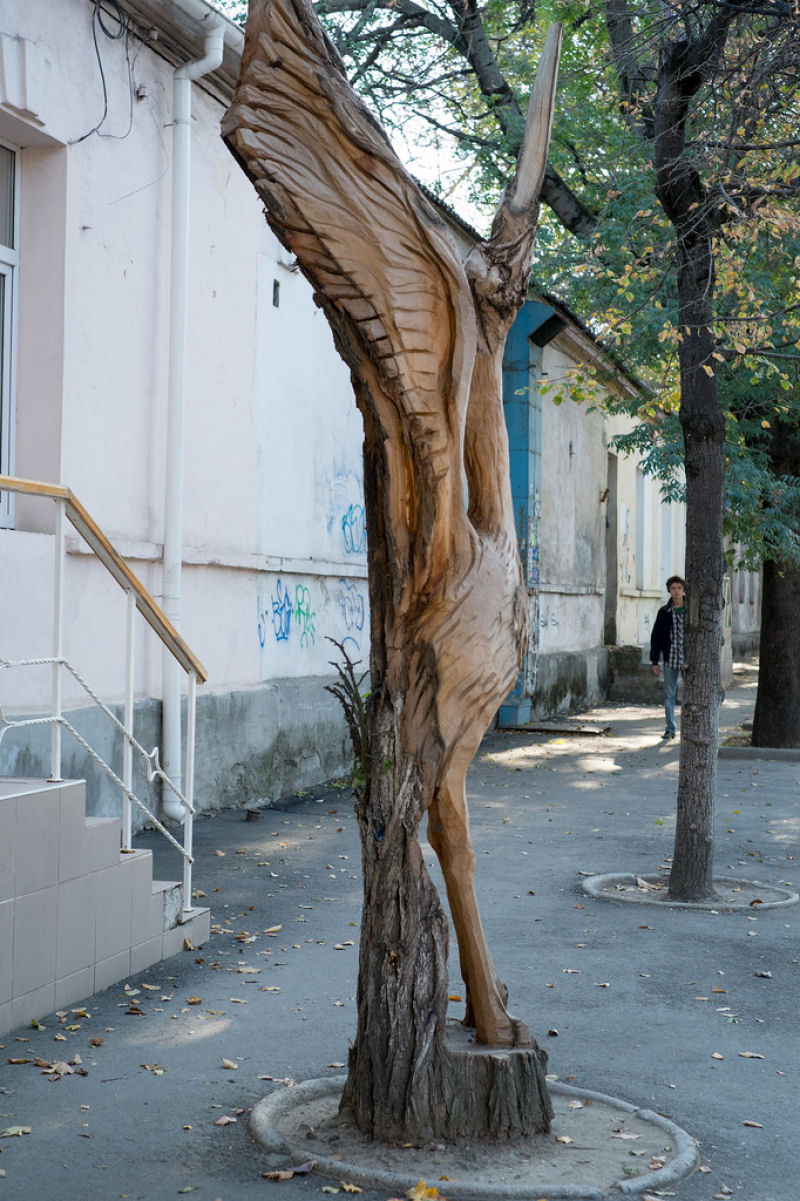 Artista autodidata transforma rvores mortas em bela obras urbanas 07