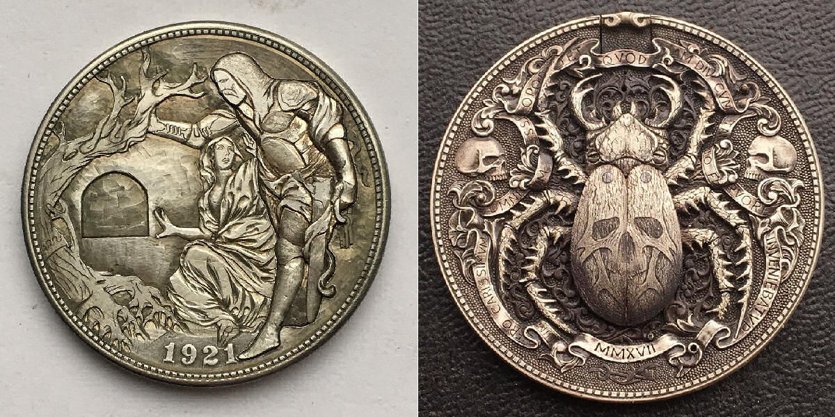 Russo talentoso cria moedas lindamente esculpidas que podem ser mecanicamente ativadas
