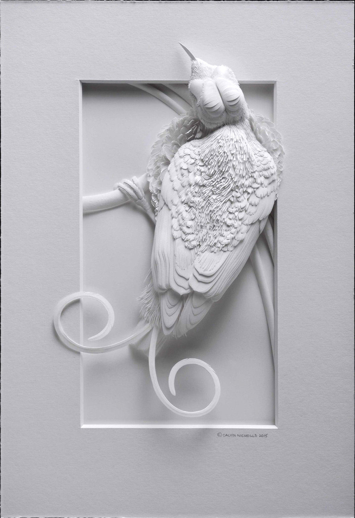 Delicadas esculturas de papel em camadas de pssaros e outros animais 02