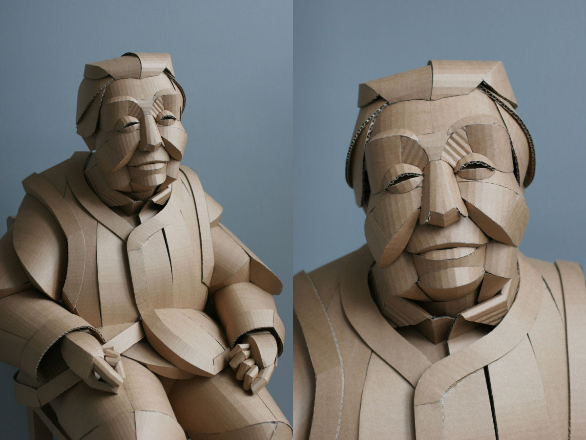 As belas esculturas de papelo de tamanho natural de aldees chineses 01