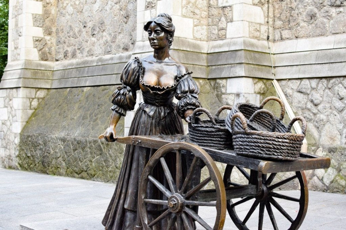 A estátua de Molly Malone em Dublin está sendo esfregada da maneira errada