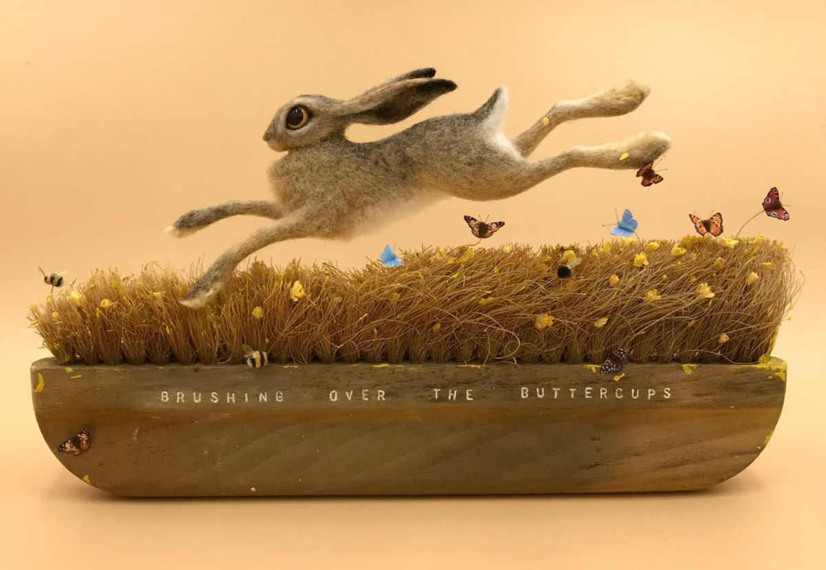 Uma fofa coleção em miniatura de animais selvagens de feltro 10